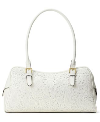 Marcy Large Perforated Leather Slim Shoulder Bag