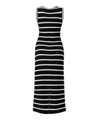 Women's Sleeveless Striped Knit Long Dress