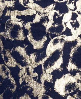 Plus Size Metallic Print Cowlneck Gown