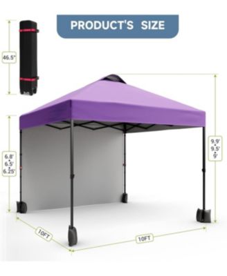 10'x10' Outdoor Canopy Tent with Sidewall, Easy Pop Up with Vented Roof, Outdoor Sun Shade
