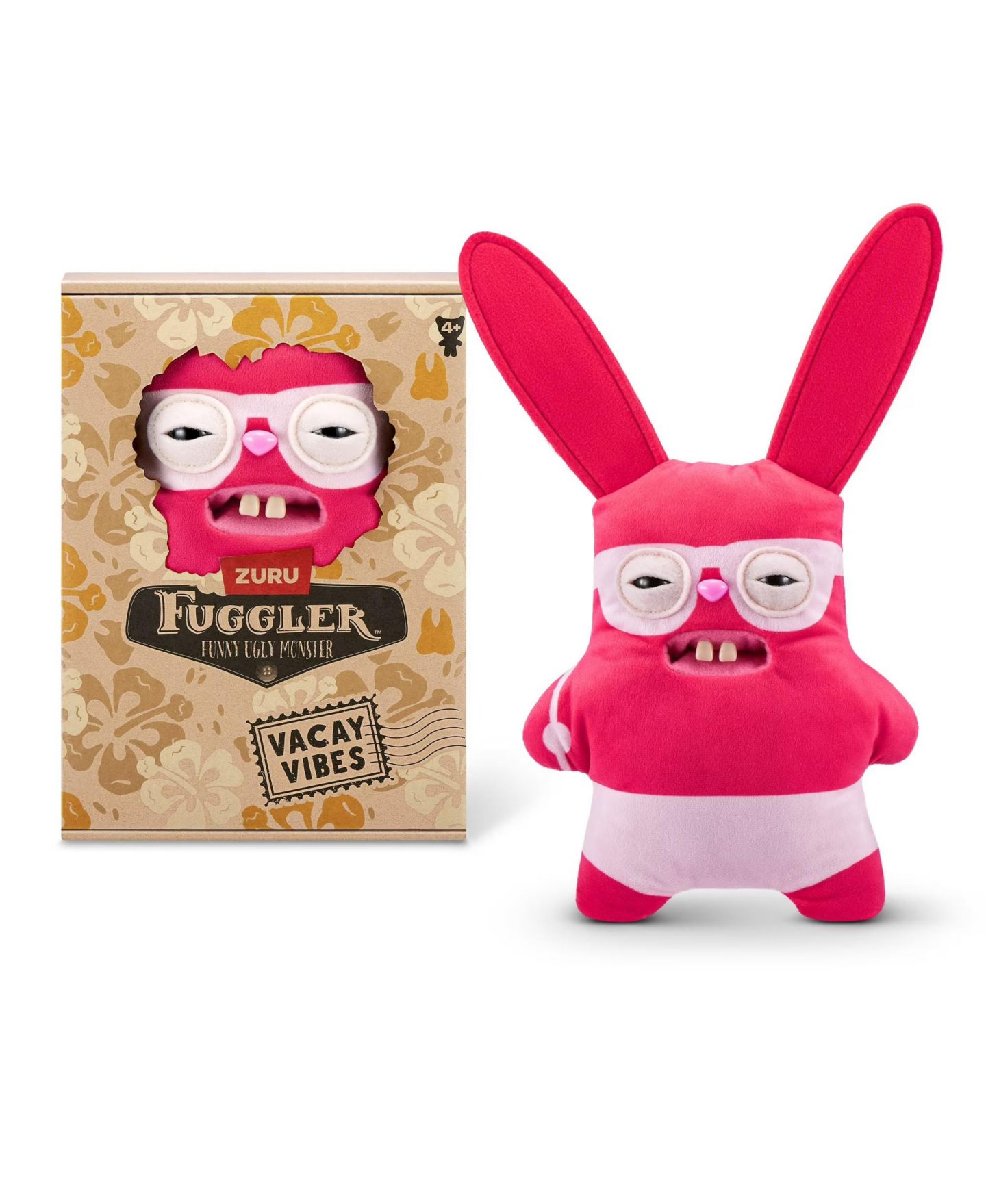 Детская мягкая игрушка Fuggler Vacay Vibes Rabid Rabbit Red Funny Ugly Monster Plush Toy 9 Inch — фото 1
