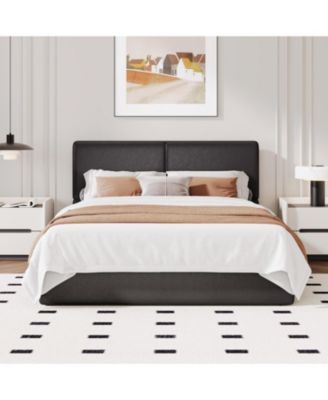 Platform Bed Frame with Headboard, Fully Upholstered Design, Wooden Slats, Easy Assembly, Noise Free