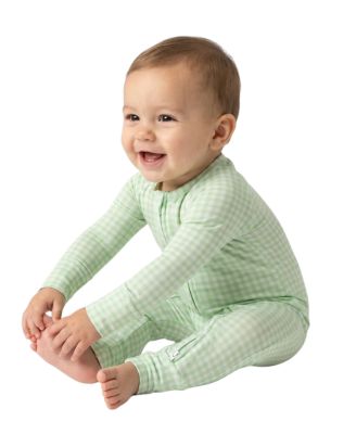 Baby Boy's Pistachio Gingham Bamboo Sleeper