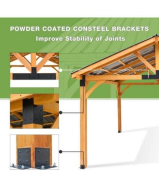 14' x 12' Hard-Top Gazebo, Wooden Gazebo on Clearance, Outdoor Pergola