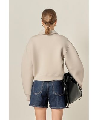 Women's Lettering Polo Scuba Top