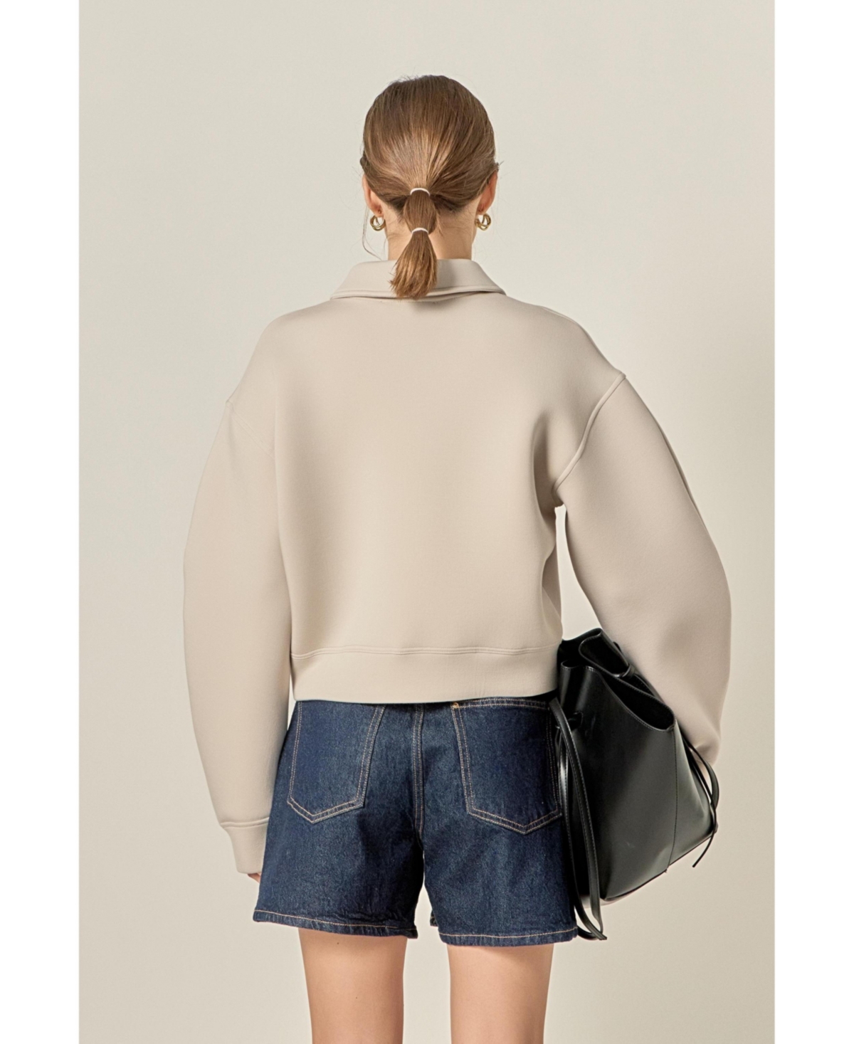 English Factory Women's Lettering Polo Scuba Top