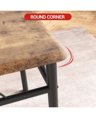 5-Piece Space Saving Dining Table Set, Kitchen Table and Upholstered Chairs, Compact Dining Room Set for Apartment