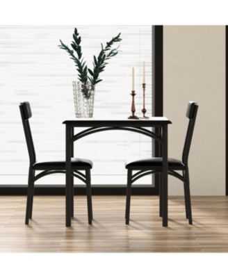 Contemporary 2-Person Square Kitchen Table Set, Space-Saving Breakfast Furniture for Small Apartments or Studios