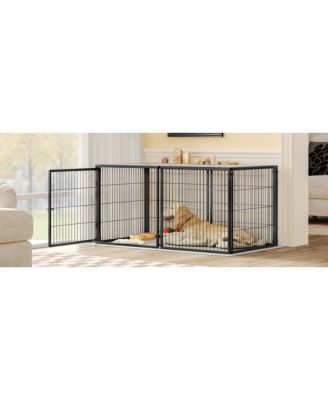 63.7" Large Dog Cage with Top, Indoor Pet Kennel for Medium Dogs and Puppies