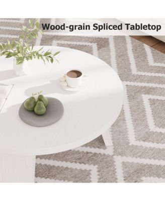Round Wood Coffee Tables for Living Room,Circle Coffee Table,for Apartment, Easy Assembly