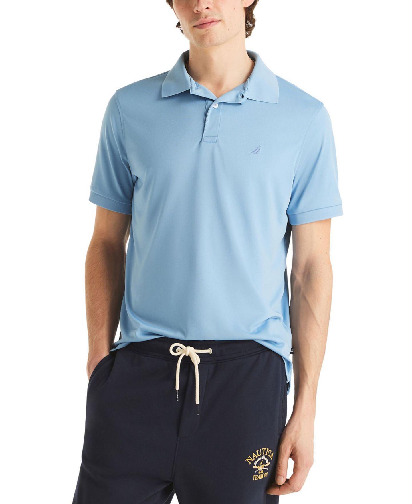 Мужское поло Nautica Classic-Fit Performance Jersey Polo Shirt, цвет: Allure — фото 1