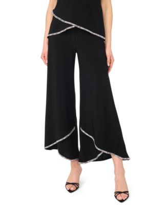 Petite Rhinestone Detail Pull-On Pants