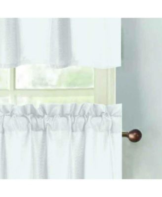 100% Polyester Gibson Solid 3 Piece Kitchen Curtains Valance and Tiers Set 54" x 18"