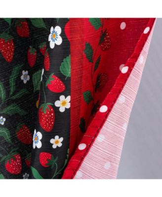 Polyester Cucina Strawberry Fields Kitchen Curtains Valance and Tiers Set 52" x 18" Muticolor