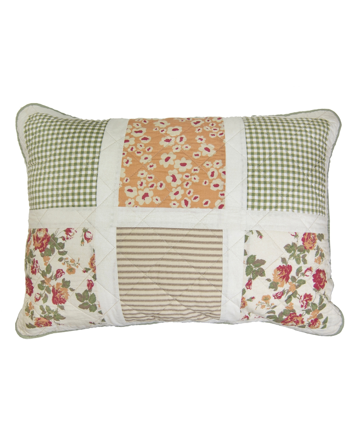 Donna Sharp Peach Rose Cotton 3-Pc. Quilt Set