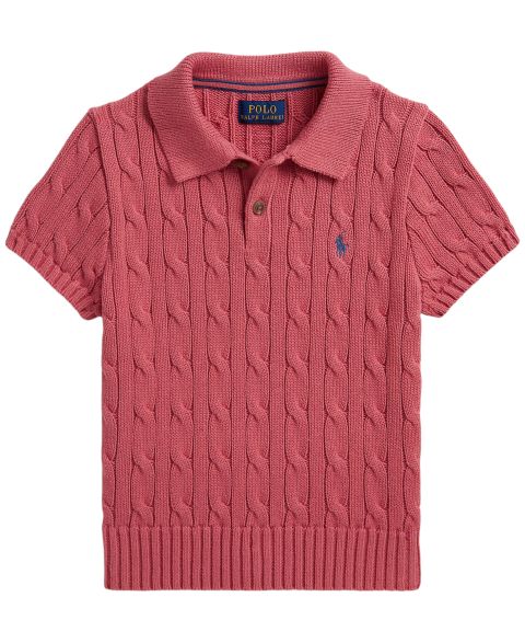 Свитер Polo Ralph Lauren Cable-Knit Polo Sweater для мальчиков, цвет: Ягодный
