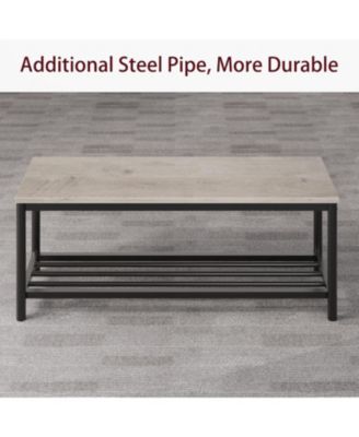 Farmhouse Dining Table Set for 4, Modern Rectangular Table, 2 Upholstered Chairs, Storage Benches & Rack