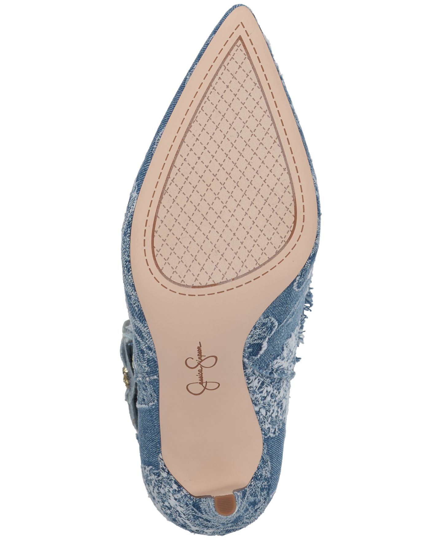 Женские ботинки Jessica Simpson Plitee Floral Western Stiletto Booties, цвет: Средний синий джинсовый — фото 5