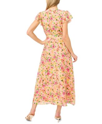 Women's V-Neck Wrap-Front Maxi Dress