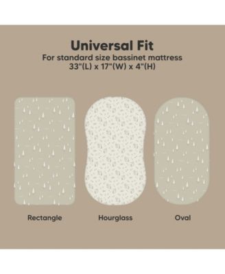 Bassinet Sheet for Baby Girls, Boys, 2-Pack Soothe Bassinet Fitted Sheets, Bedside Bassinet Mattress Sheet