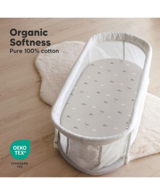 Bassinet Sheet for Baby Girls, Boys, 2-Pack Soothe Bassinet Fitted Sheets, Bedside Bassinet Mattress Sheet