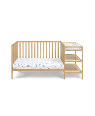 3 in 1 convertible crib and changer combo solid wood 3 position mattress support attached changing table storage for baby nursery