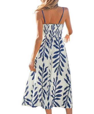 chinese dress ladies Mqtime Slip White Boho Long Summer Dress Women 2022 Solid Color Backle –  mqtime main image 0