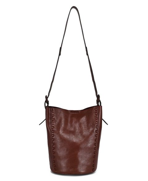 Женская сумка OLD TREND Juniper Small Leather Crossbody Bucket, цвет: Кофейный коричневый