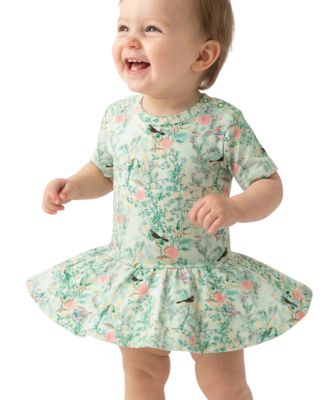 Baby Girls Sage Blossom Bamboo Twirl Dress with Bodysuit