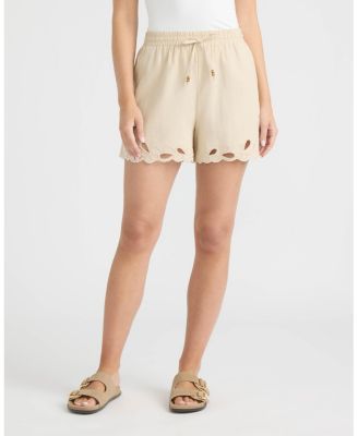 Women's Shorts with Embroidered Hem