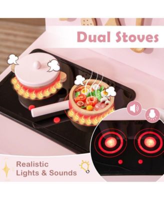 Kids Kitchen Playset with Cooking Accessories and Storage