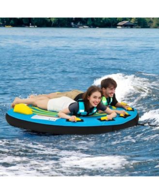 3 Person Inflatable Boat Tube Towable Platform with Double Valves