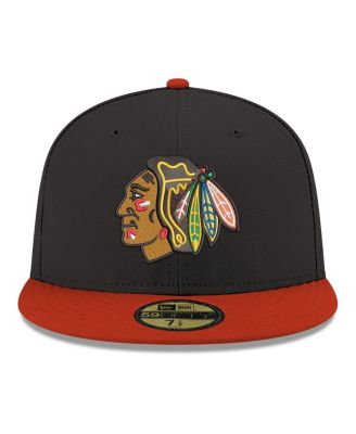 Men's Black Chicago Blackhawks Core Logo Two-Tone 59FIFTY Fitted Hat