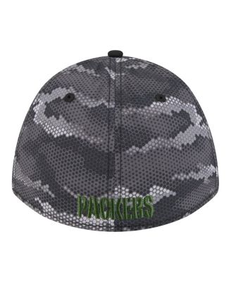 Men's Black Green Bay Packers Camo A-Frame 39THIRTY Flex Hat