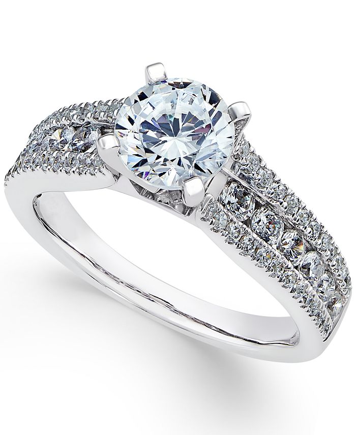 Macy's Diamond Engagement Ring (1-3/4 ct. t.w.) in 18k White Gold - Macy's