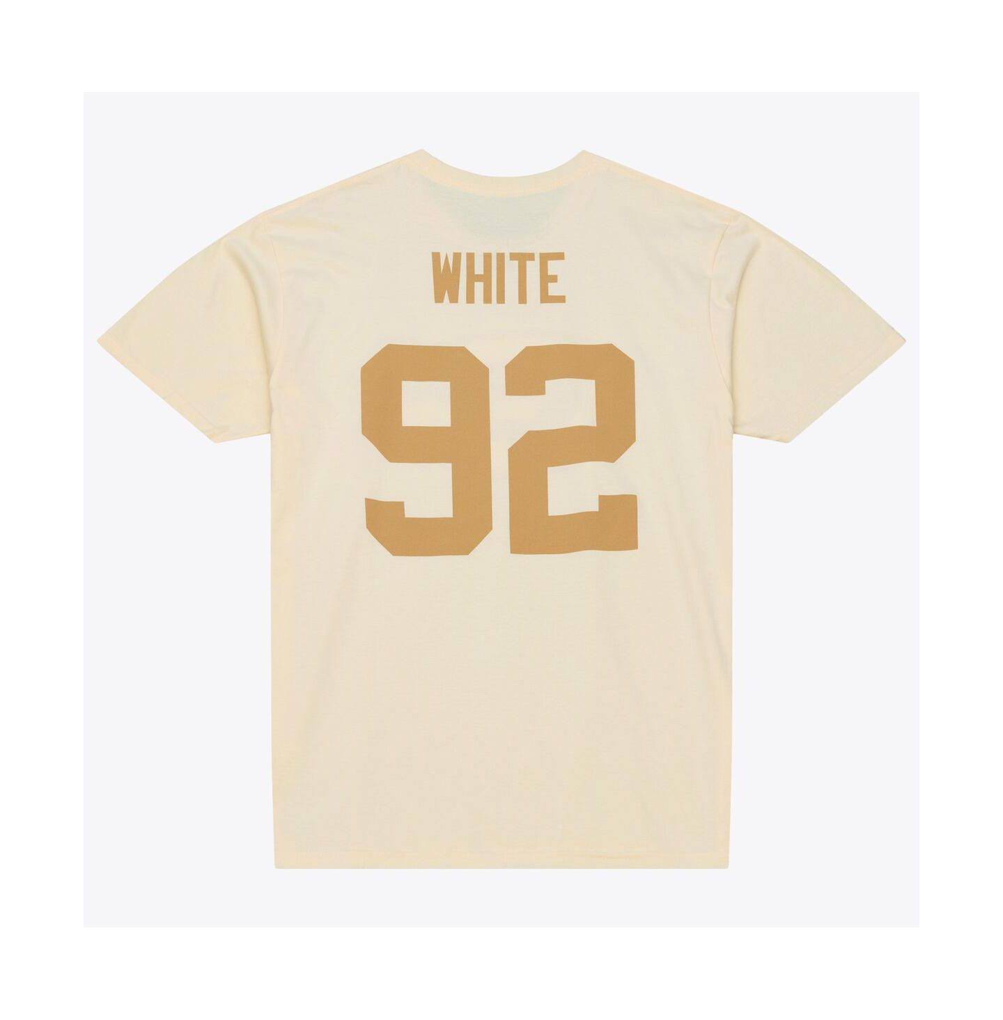 Мужская футболка Mitchell & Ness Reggie White Cream Green Bay Packers Sandman Name & Number — фото 3