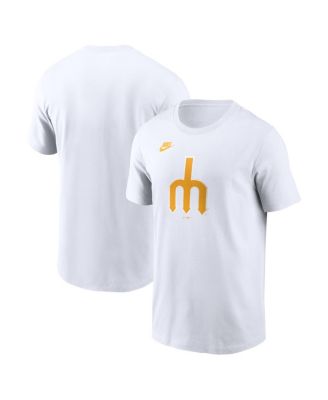 Men's White Seattle Mariners Cooperstown Collection Logo T-Shirt
