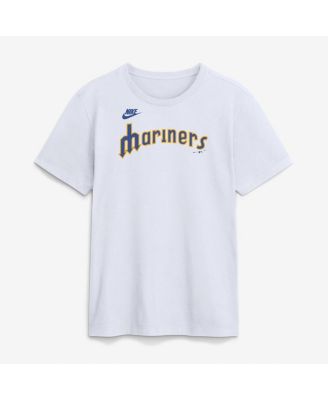 Men's White Seattle Mariners Cooperstown Collection Wordmark T-Shirt