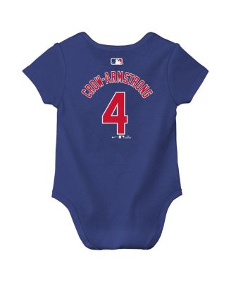 Baby Boys and Girls Pete Crow-Armstrong Royal Chicago Cubs Name & Number Bodysuit