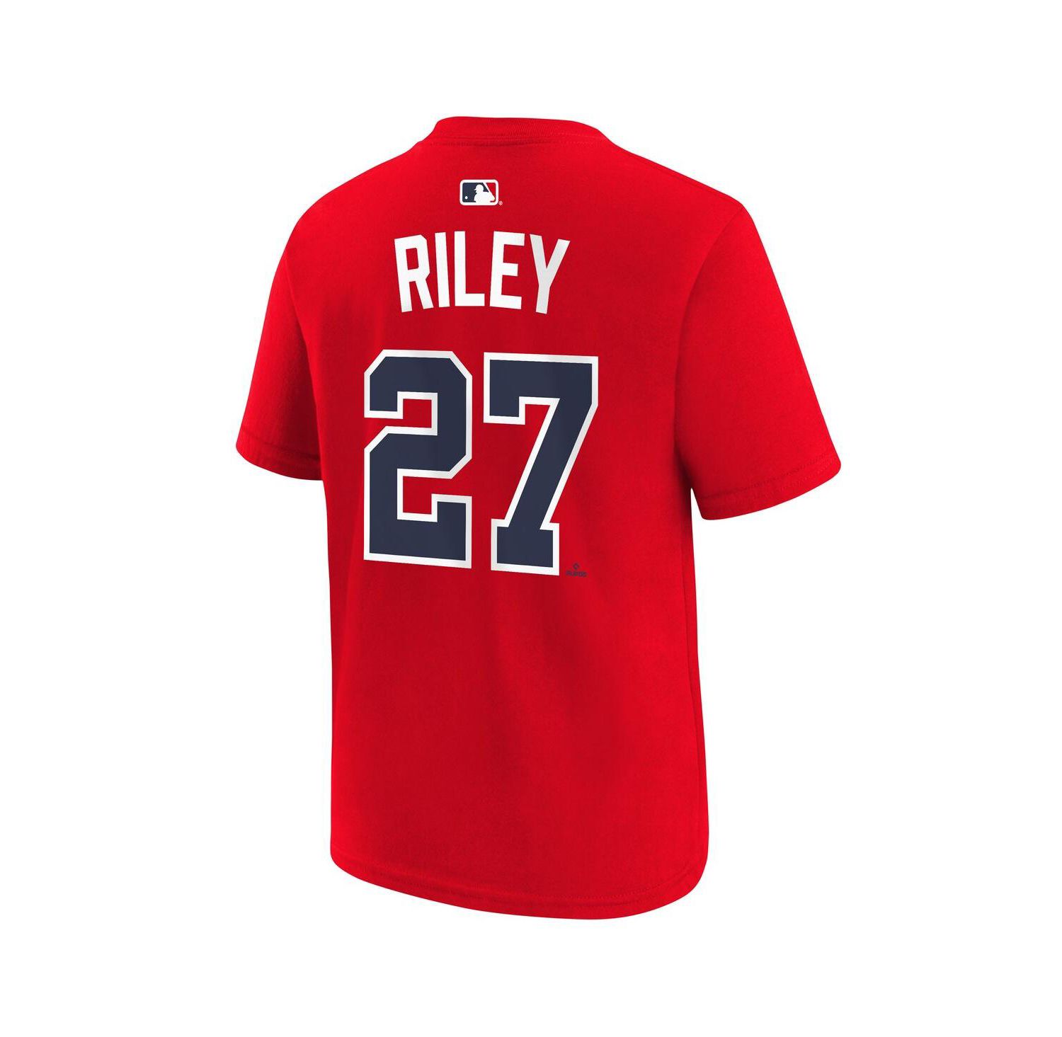 Big Boys and Girls Austin Riley Red Atlanta Braves Name & Number T-Shirt