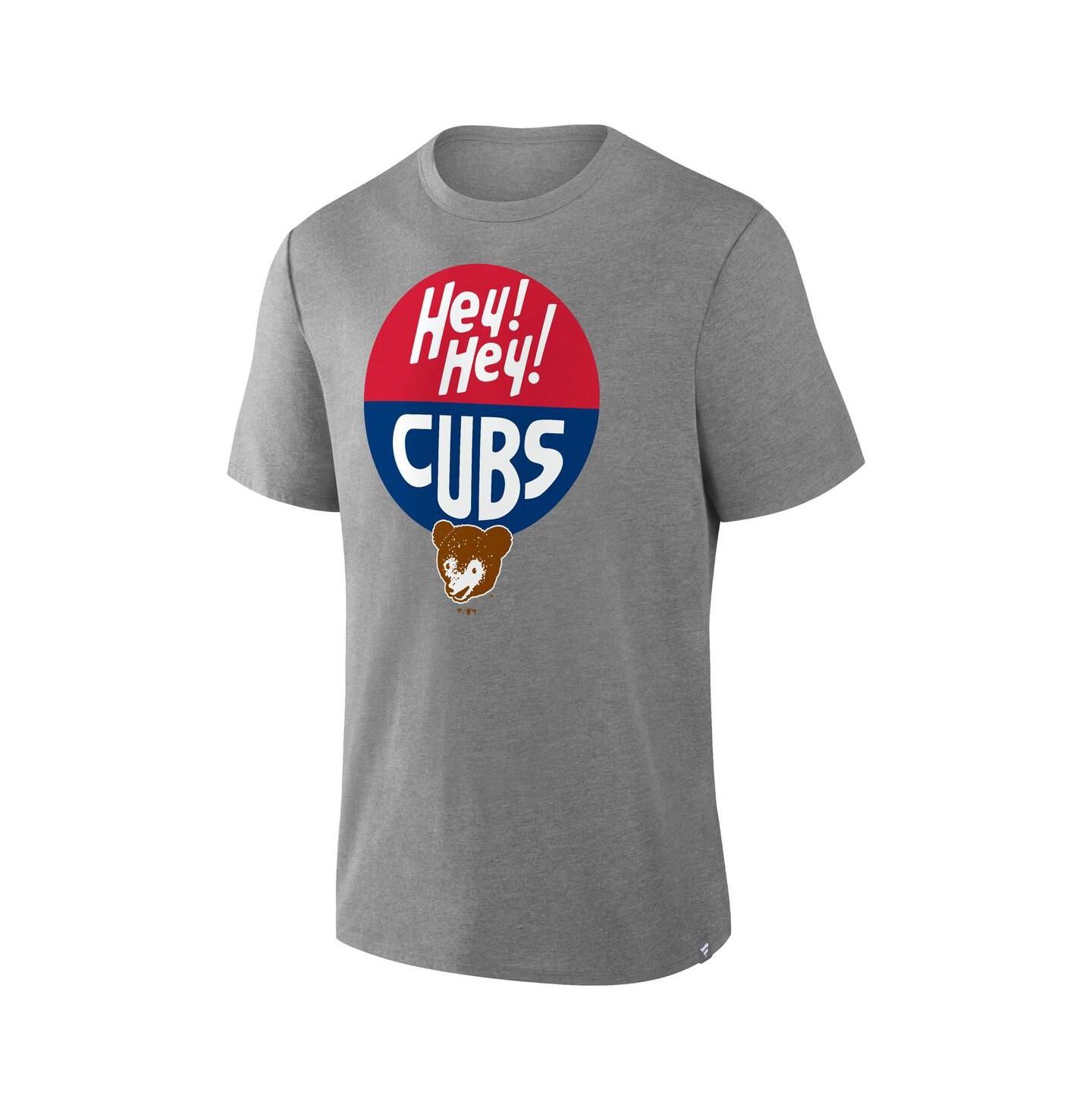 Мужская футболка Fanatics Heather Gray Chicago Cubs Tribute Iykyk Tri-Blend — фото 3