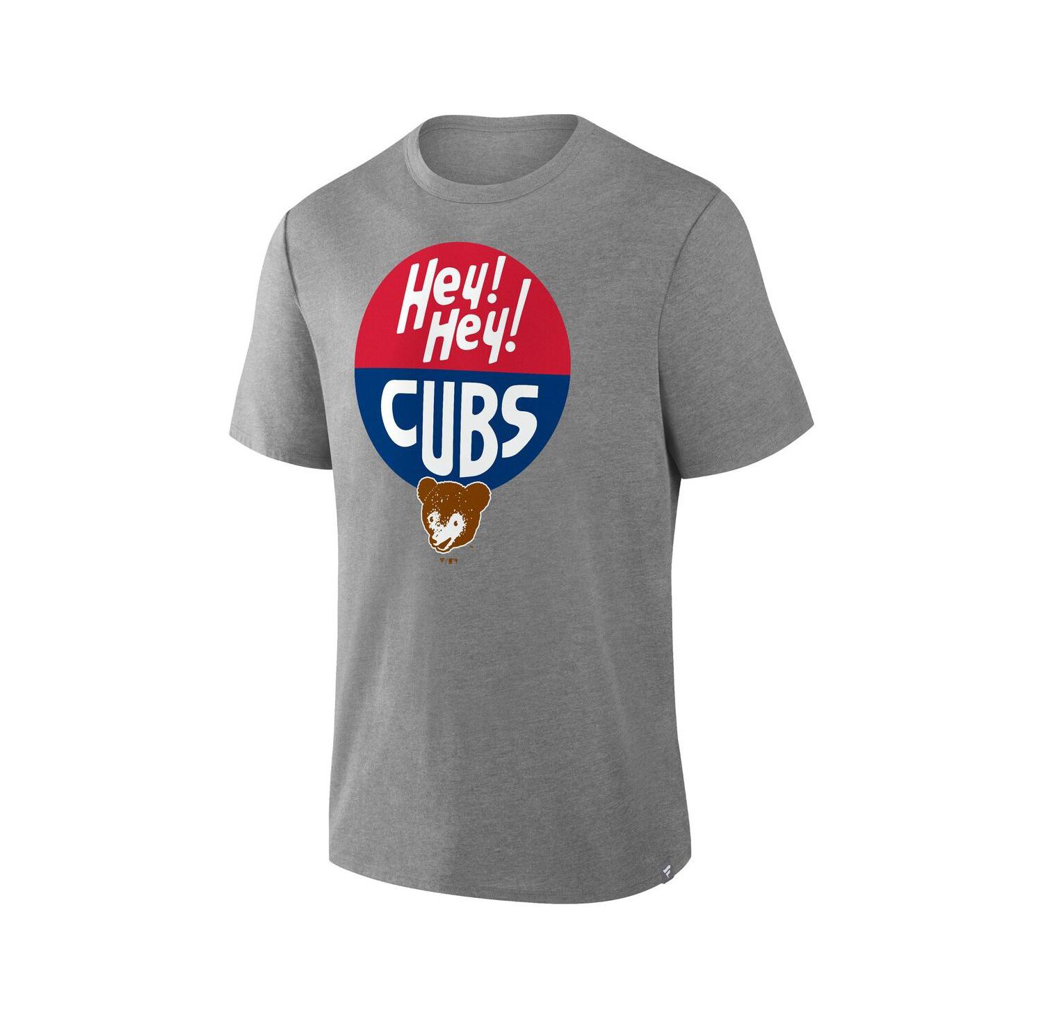 Men's Heather Gray Chicago Cubs Tribute IYKYK Tri-Blend T-Shirt