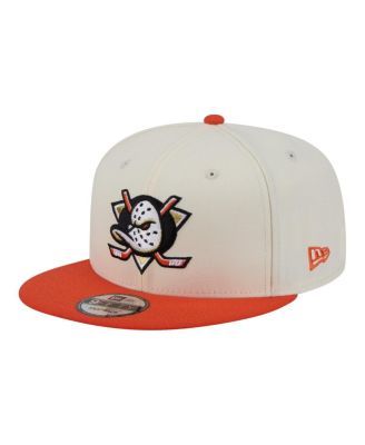 Men's White/Orange Anaheim Ducks Injection Localized Two-Tone 9FIFTY Snapback Hat