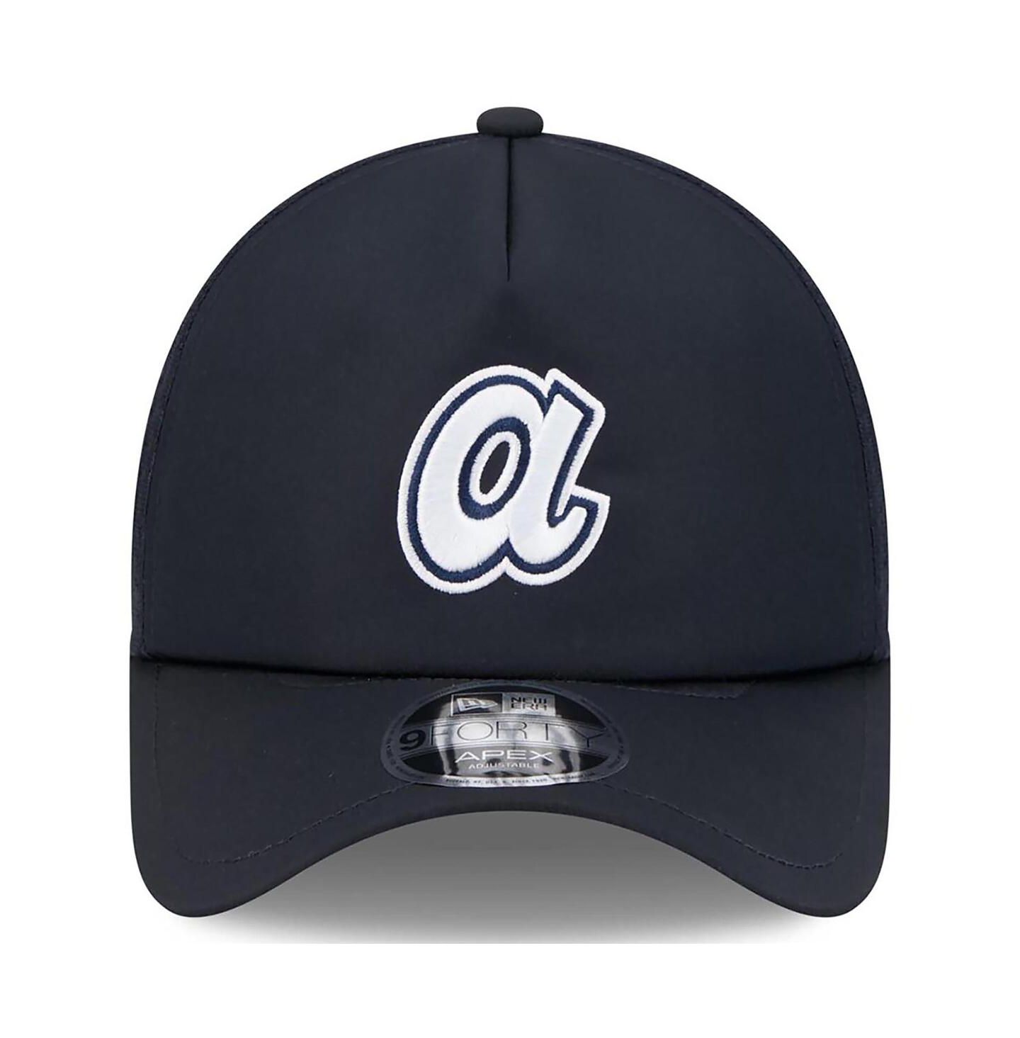 Мужская кепка New Era Navy Atlanta Braves 2026 Batting Practice Alternate Apex 9FORTY Adjustable Hat — фото 4