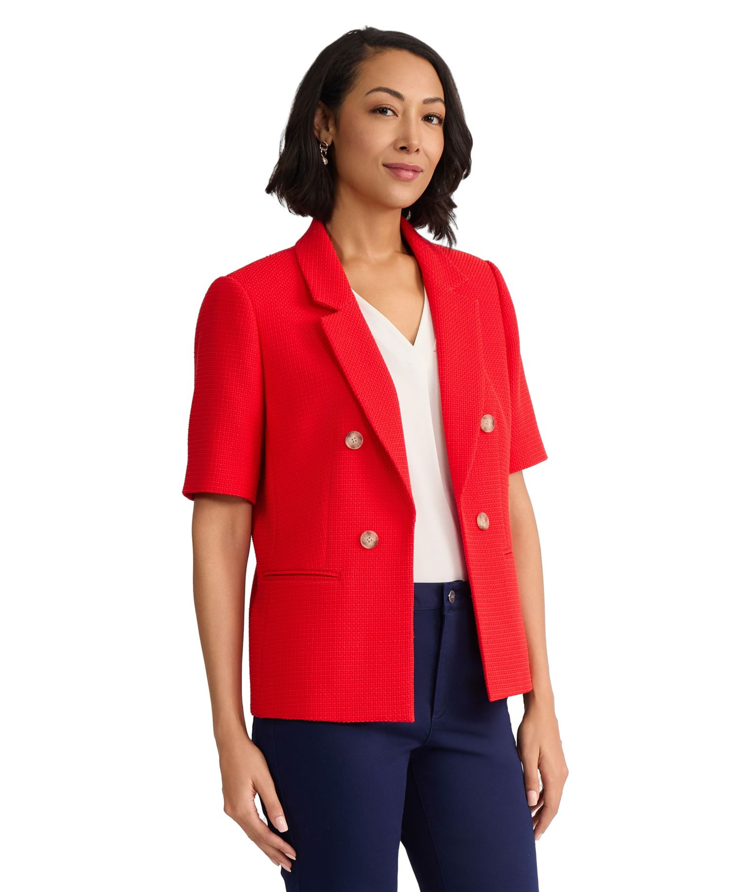 Petite Faux Double-Breasted Jacket
