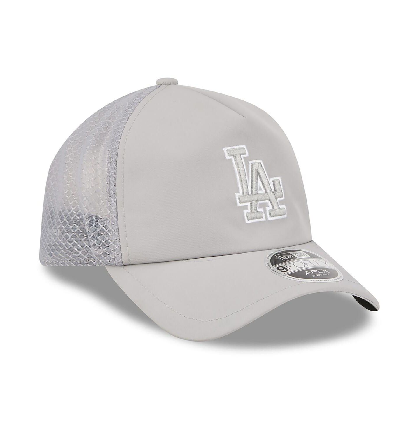 Мужская кепка New Era Gray Los Angeles Dodgers 2026 Batting Practice Apex 9FORTY Adjustable Trucker Hat — фото 3
