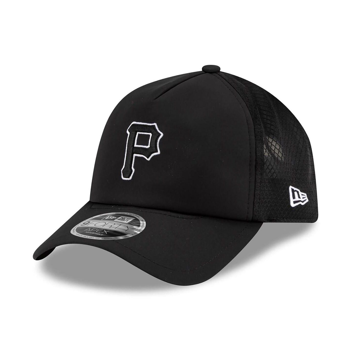 Мужская кепка New Era Black Pittsburgh Pirates 2026 Batting Practice Apex 9FORTY Adjustable Trucker Hat — фото 1
