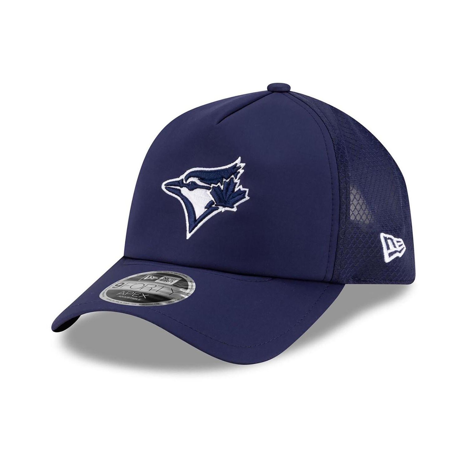 Men's Navy Toronto Blue Jays 2026 Batting Practice Apex 9FORTY Adjustable Trucker Hat