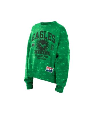 Women's Kelly Green Philadelphia Eagles Throwback Oversized Boxy Sweatshirt