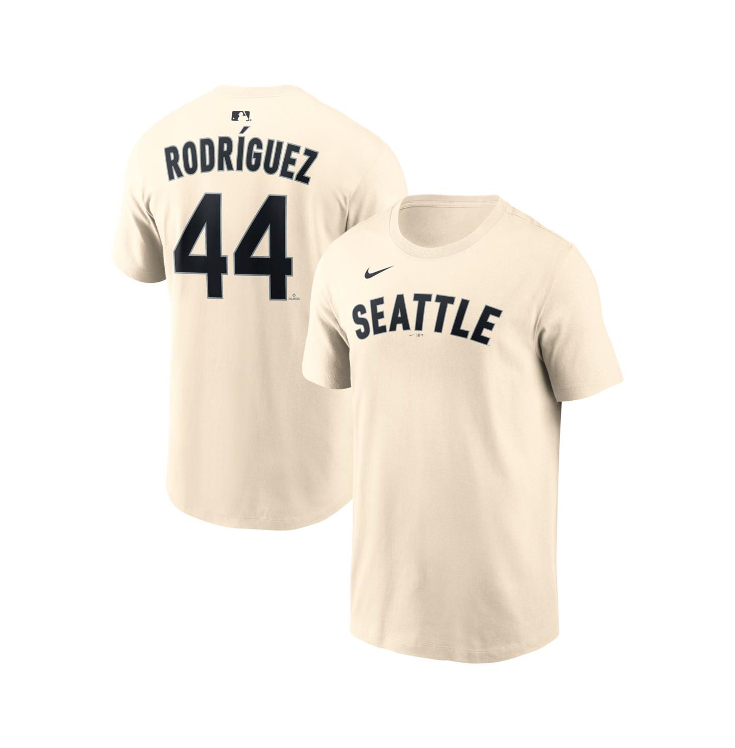 Мужская футболка Nike Julio Rodríguez Natural Seattle Mariners Name & Number — фото 1